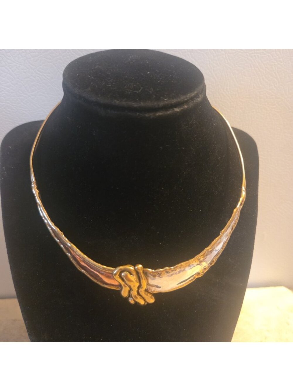 3 Color Choker Necklace Metal Brass Copper Artisan Hand Made